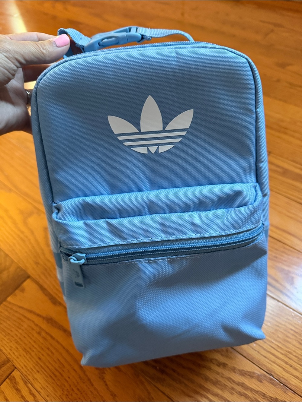 Adidas Kids Light Blue Mini Backpack with Trefoil Logo